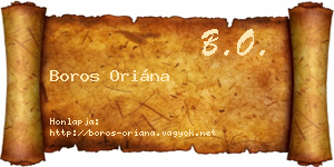 Boros Oriána névjegykártya